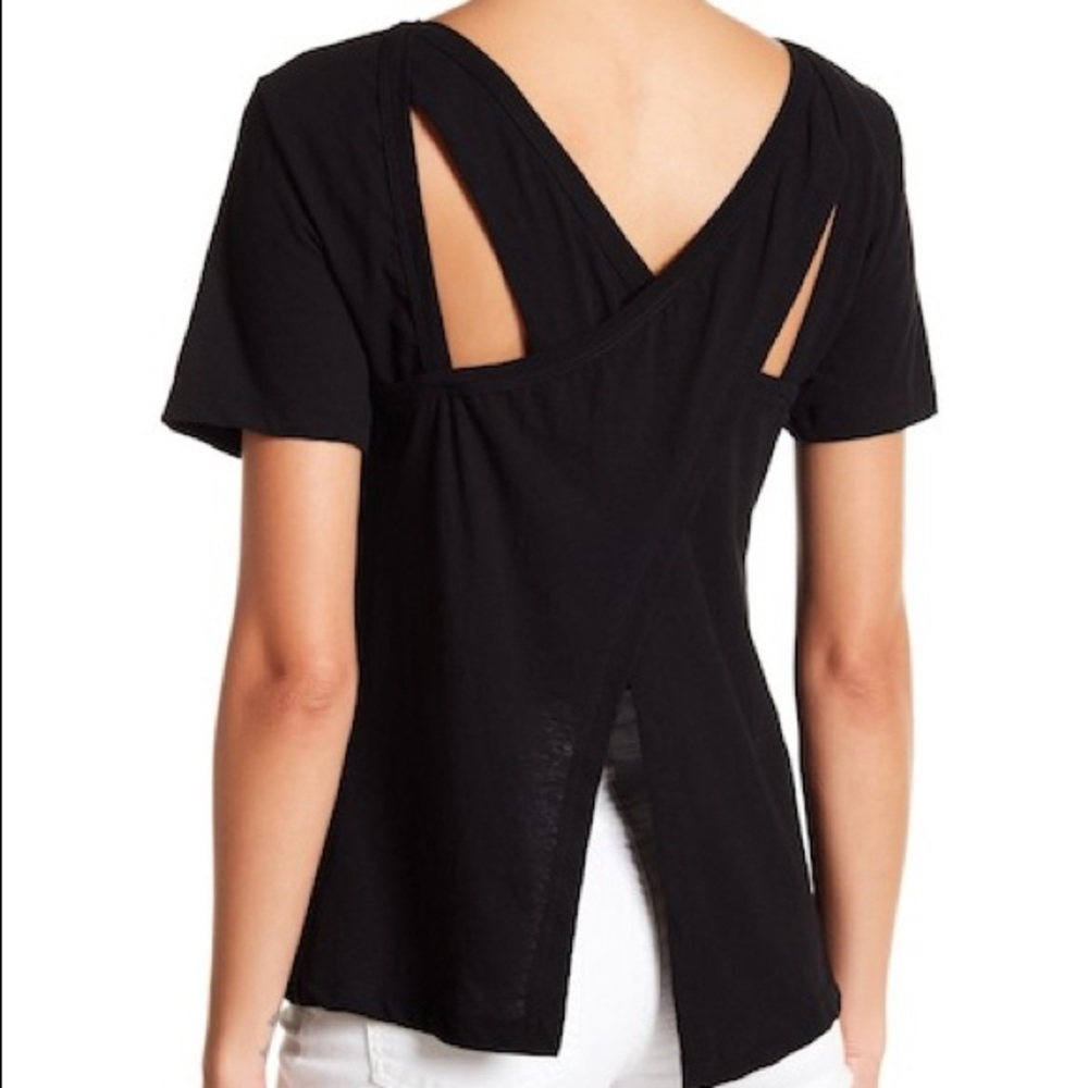 NWT A.L.C. Kaleb t shirt top black small wrap back